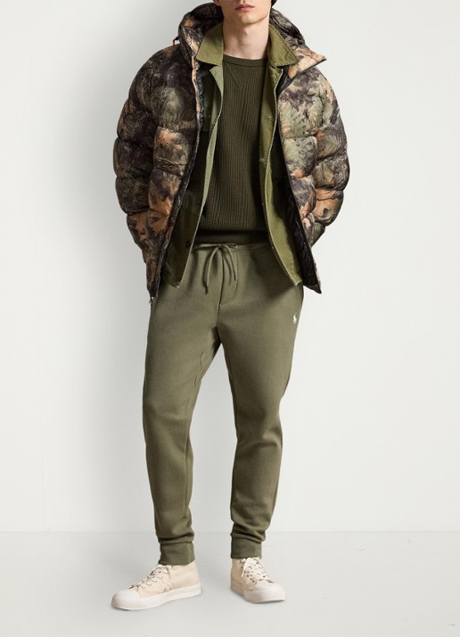 Ralph Lauren Tapered fit joggingbroek met logoborduring - voorkant cruise olive / groen