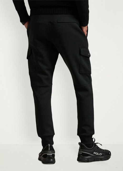 Ralph Lauren Tapered fit joggingbroek met steekzakken - achterkant polo black / zwart