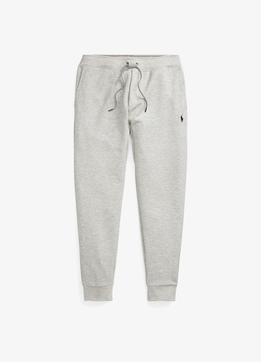 Ralph Lauren Tapered joggingbroek met logo - voorkant 3 lt sport heather / grijsmele