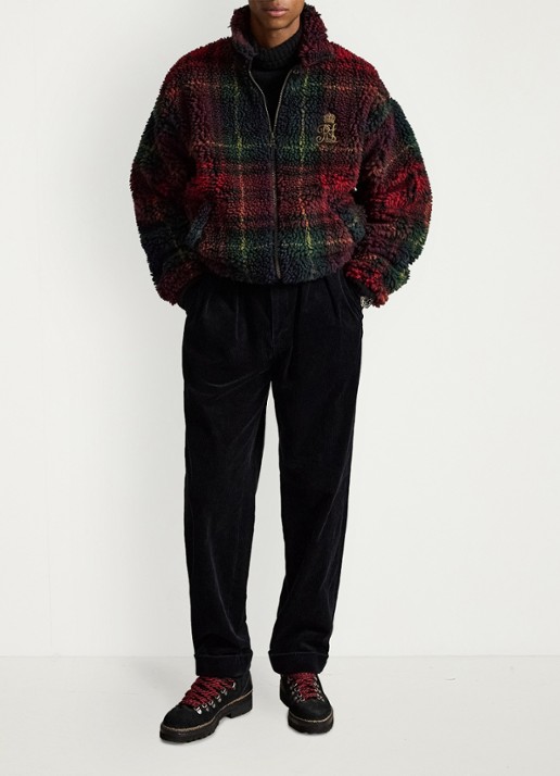 Ralph Lauren Teddy jas met ruitdessin en steekzakken