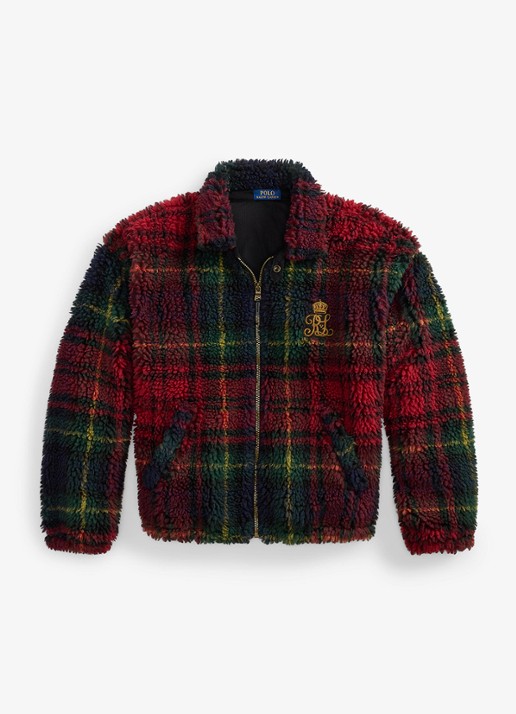 Ralph Lauren Teddy jas met ruitdessin en steekzakken