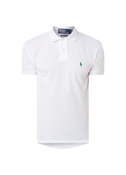 Ralph Lauren The Earth regular fit polo vervaardigd uit gerecycled plastic  - voorkant wit