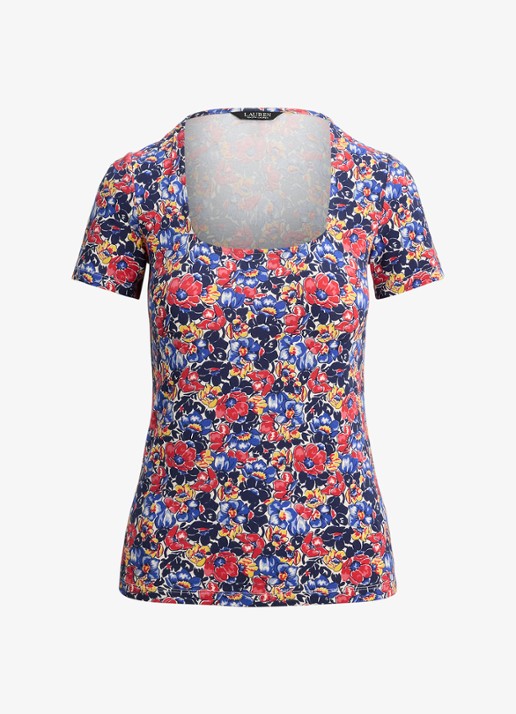 Ralph Lauren Top met bloemenprint - voorkant 4 red / rood