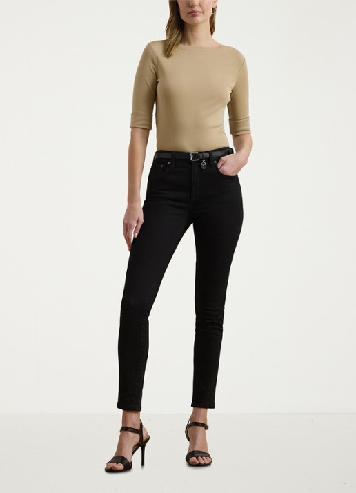 Ralph Lauren Top met boothals - voorkant 4 birch tan / beige