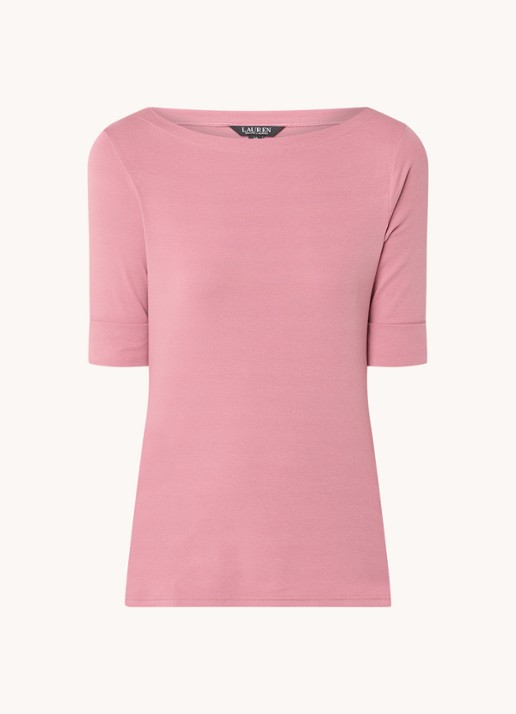 Ralph Lauren Top met boothals - voorkant 3 rose blush / roze
