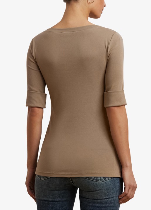 Ralph Lauren Top met boothals - achterkant 3 madison tan / beige