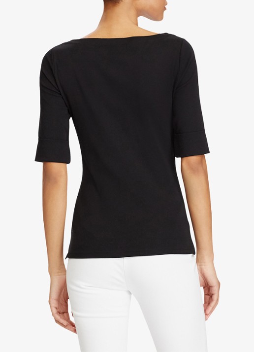 Ralph Lauren Top met boothals - achterkant 5 polo black / zwart
