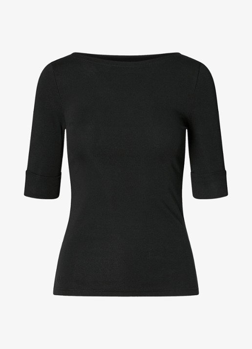 Ralph Lauren Top met boothals - voorkant polo black / zwart
