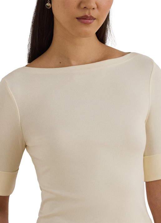 Ralph Lauren Top met boothals - detail 4 creme