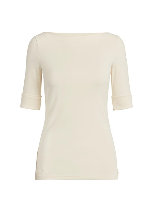 Ralph Lauren Top met boothals - voorkant creme
