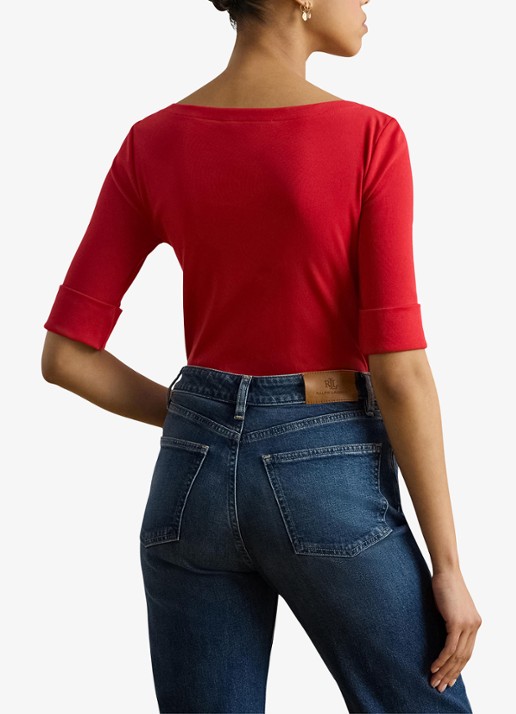 Ralph Lauren Top met boothals - achterkant 3 cruise red 2wr6 / rood