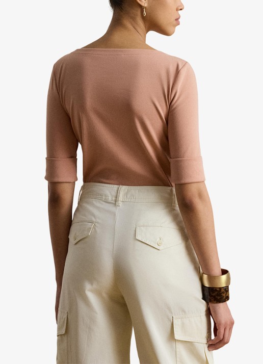 Ralph Lauren Top met boothals - achterkant 5 pink sienna / roze