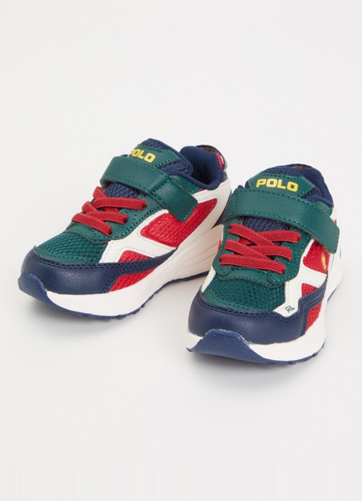 Ralph Lauren Trackster 275 sneaker met mesh details en logo - voorkant 4 rood