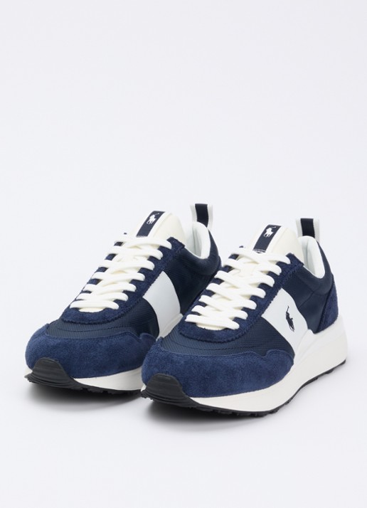 Ralph Lauren Train sneaker met suède details - detail 2 donkerblauw
