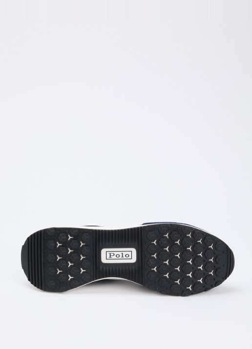 Ralph Lauren Train sneaker met suède details - detail 4 donkerblauw