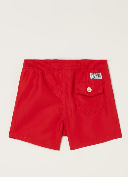 Ralph Lauren Traveler zwembroek met steekzakken en logo - voorkant 2 rood