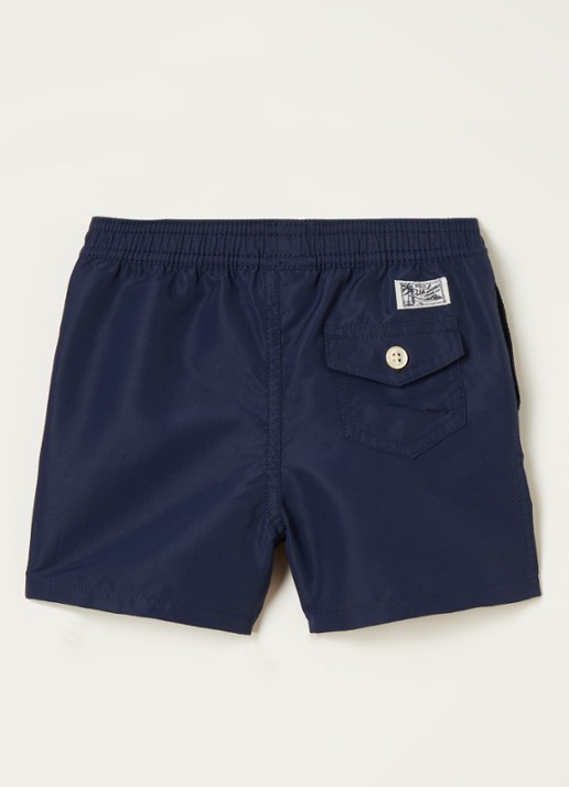 Ralph Lauren Traveler zwembroek met steekzakken en logo - voorkant 2 donkerblauw