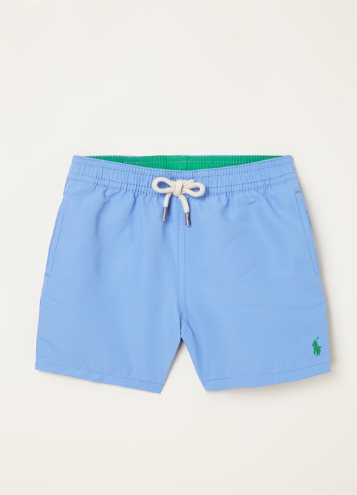 Ralph Lauren Traveler zwembroek met steekzakken en logo - voorkant blauw
