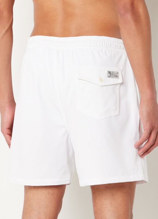 Ralph Lauren Traveler zwembroek met steekzakken - achterkant wit