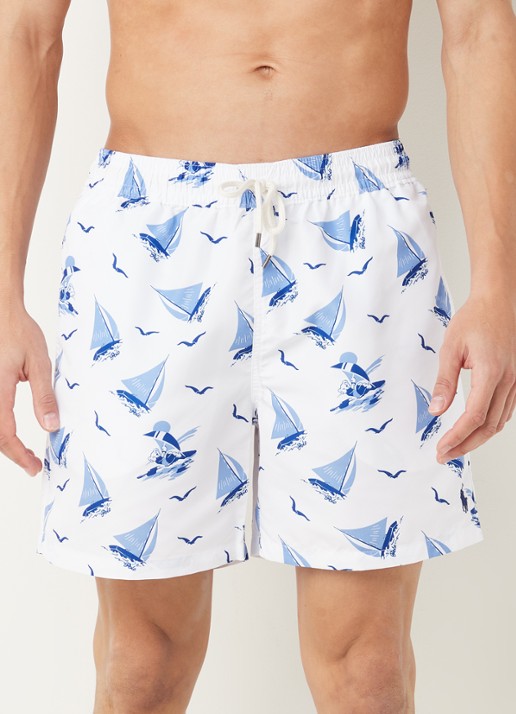 Ralph Lauren Traveler zwemshort met logoprint en steekzakken - detail 2 lichtblauw