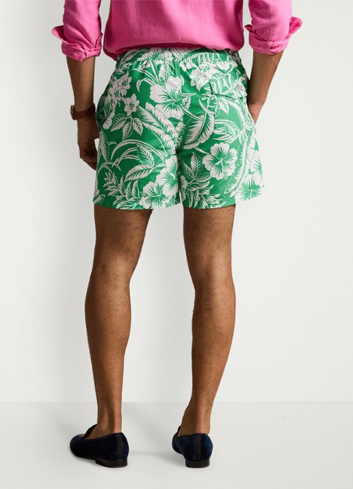 Ralph Lauren Traveler zwemshorts met bloemenprint - achterkant 2 green sweetheart floral / groen