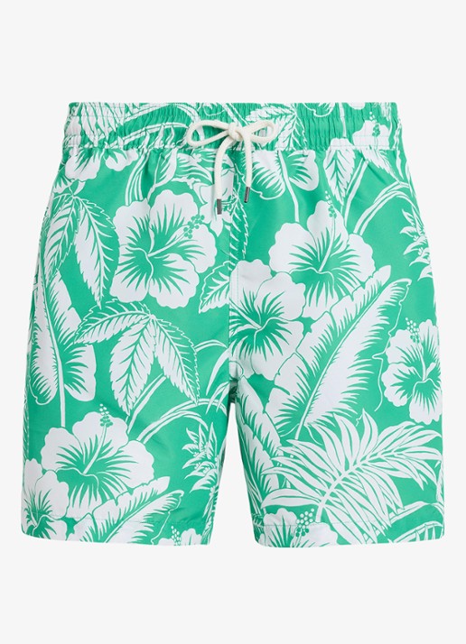 Ralph Lauren Traveler zwemshorts met bloemenprint - voorkant green sweetheart floral / groen