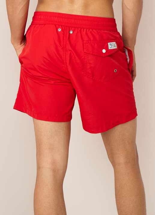 Ralph Lauren Traveler zwemshorts met koordsluiting - achterkant 3 steenrood