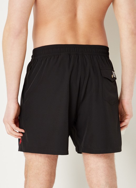 Ralph Lauren Traveler zwemshorts met logo en koordsluiting - achterkant polo black / zwart