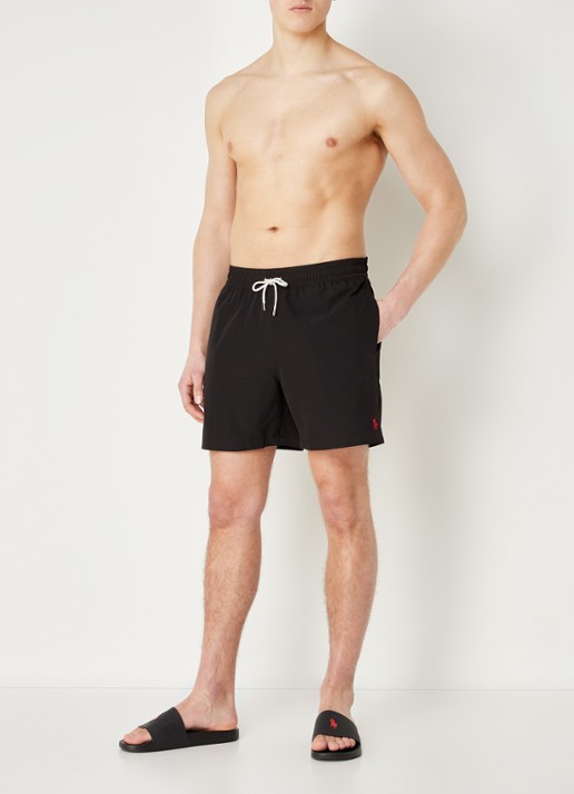 Ralph Lauren Traveler zwemshorts met logo en koordsluiting - voorkant 4 polo black / zwart
