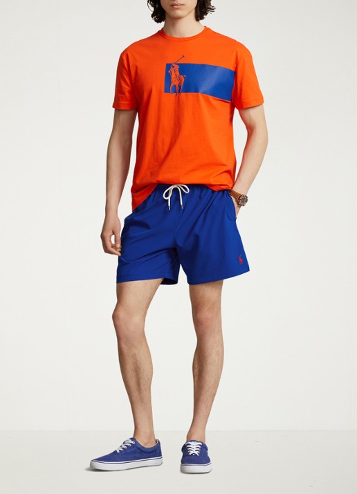 Ralph Lauren Traveler zwemshorts met logo en koordsluiting - voorkant 4 rugby royal / blauw