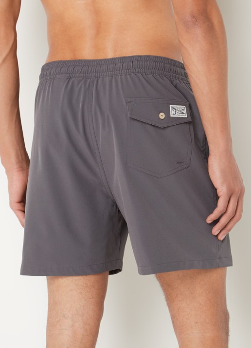 Ralph Lauren Traveler zwemshorts met logoborduring - achterkant 4 grijs