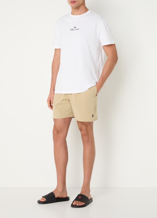 Ralph Lauren Traveler zwemshorts met logoborduring - voorkant 4 beige