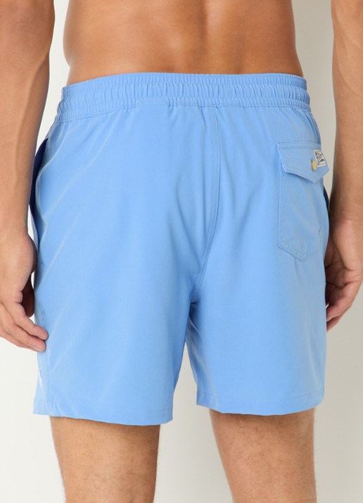 Ralph Lauren Traveler zwemshorts met logoborduring - achterkant 4 staalblauw