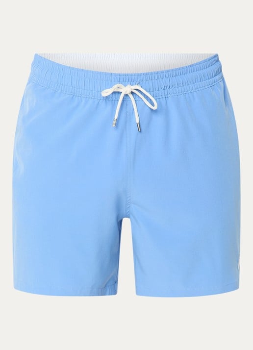 Ralph Lauren Traveler zwemshorts met logoborduring - voorkant staalblauw