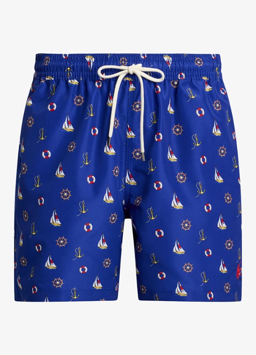 Ralph Lauren Traveler zwemshorts met print - voorkant 4 blue nautical marine / donkerblauw