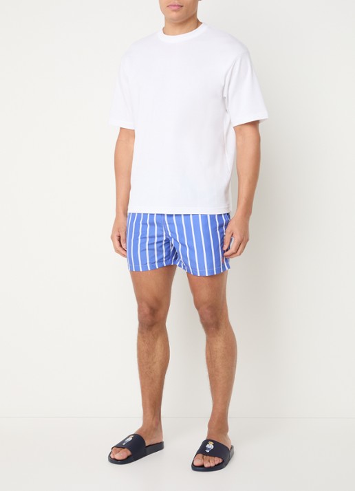 Ralph Lauren Traveler zwemshorts met streepprint - voorkant 4 blue white / blauw