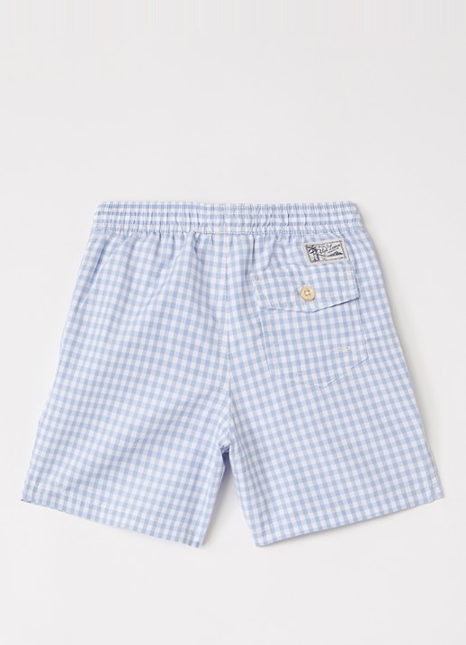 Ralph Lauren Travlr zwemshorts met logo - voorkant 2 blauwgrijs