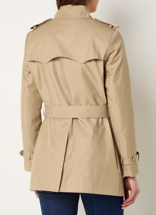 Ralph Lauren Trenchcoat met ceintuur en steekzakken  - achterkant camel