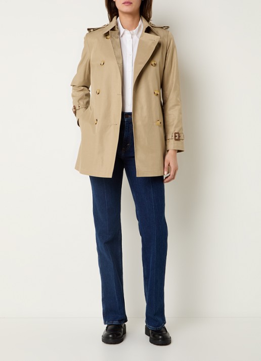 Ralph Lauren Trenchcoat met ceintuur en steekzakken  - voorkant 3 camel