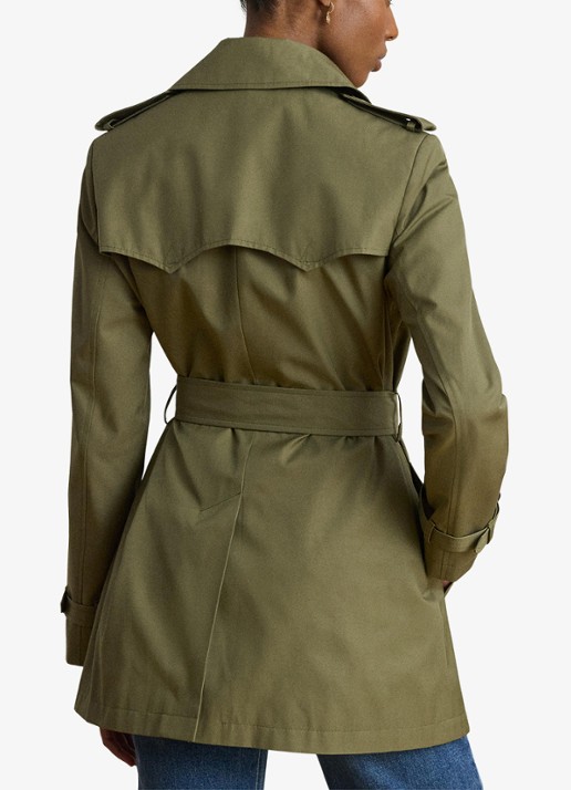 Ralph Lauren Trenchcoat met ceintuur en steekzakken  - achterkant light agave / groen