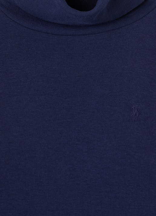 Ralph Lauren Trui met col - detail donkerblauw