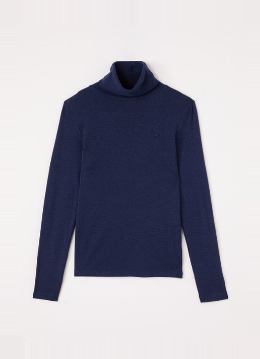 Ralph Lauren Trui met col - voorkant 3 donkerblauw
