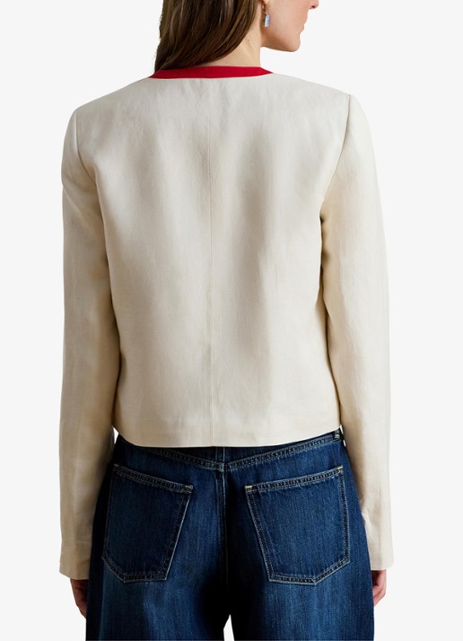 Ralph Lauren Vest in linnenblend - achterkant mascarpone cream / creme