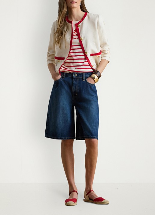 Ralph Lauren Vest in linnenblend - voorkant 5 mascarpone cream / creme