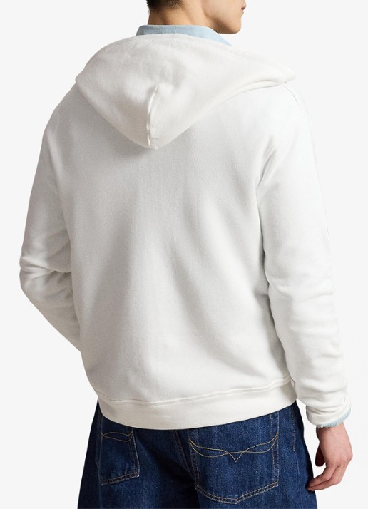 Ralph Lauren Vest met logoborduring en capuchon - achterkant white / wit