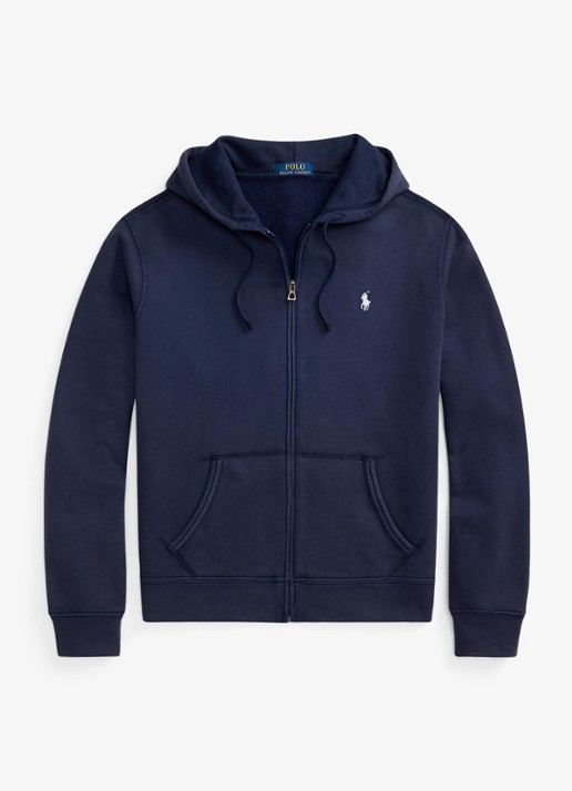 Ralph Lauren Vest met logoborduring en capuchon - voorkant 3 donkerblauw