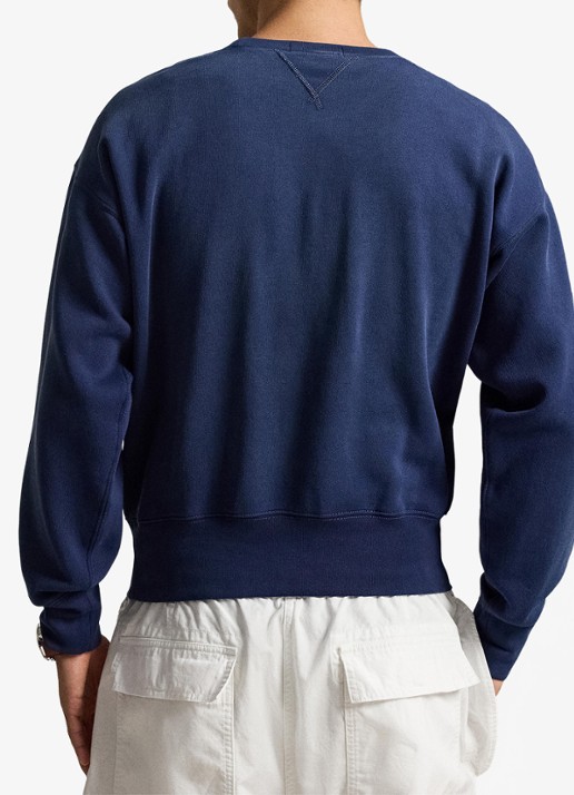 Ralph Lauren Vintage fit sweater met logoprint - achterkant 5 newport navy / donkerblauw