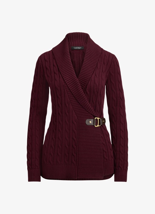 Ralph Lauren W SWEATERS - voorkant 2 dark garnet / bordeauxrood