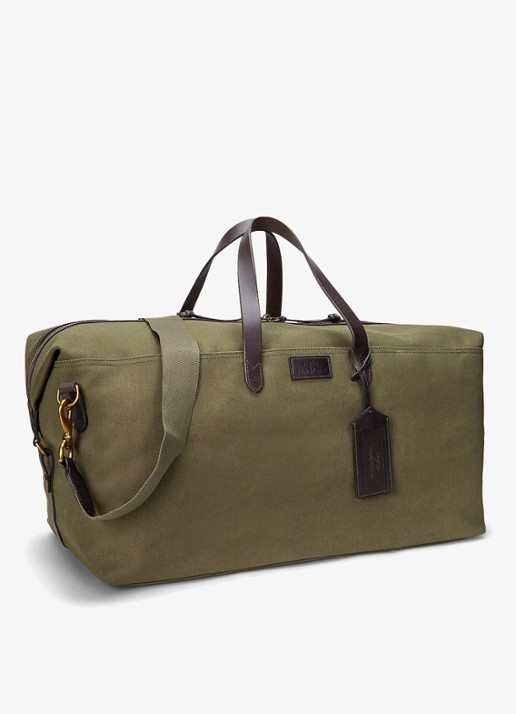 Ralph Lauren Weekendtas met logo - detail defender grn / mosgroen
