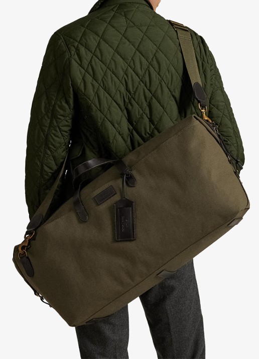 Ralph Lauren Weekendtas met logo - voorkant 6 defender grn / mosgroen